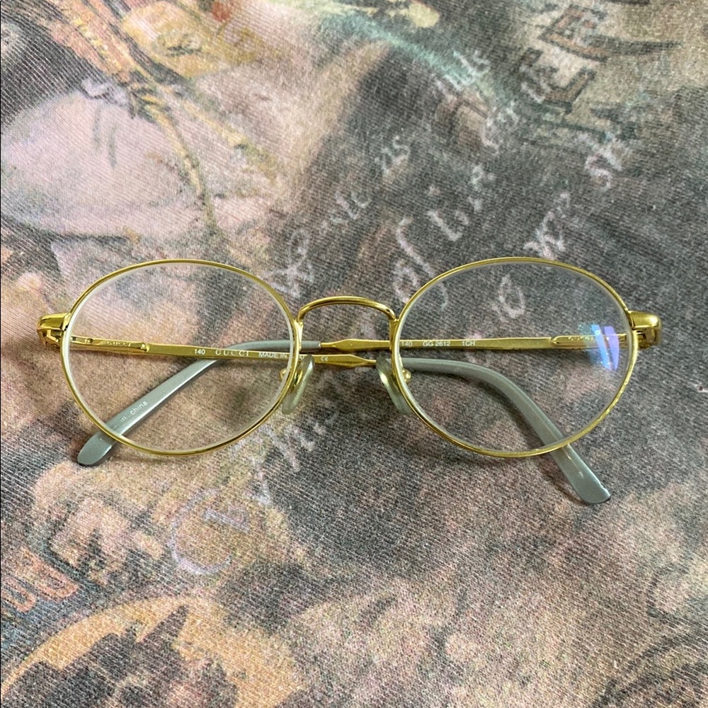 Vintage Gucci Gold Round Glasses - Picture 1 of 8
